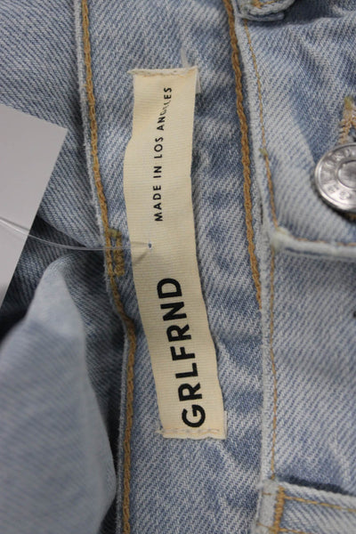 Grlfrnd Womens Blue Straight Jeans Mid Rise 100% Cotton Size 27
