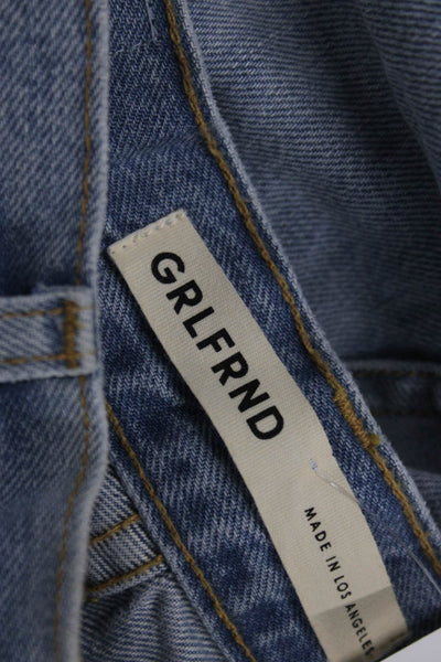 Grlfrnd Womens Straight Jeans High Rise Blue Size 27