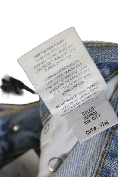 Grlfrnd Womens Straight Jeans High Rise Blue Size 27