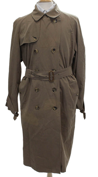 Burberry Mens Trench Coat Brown 100% Cotton Button Size L