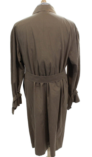Burberry Mens Trench Coat Brown 100% Cotton Button Size L