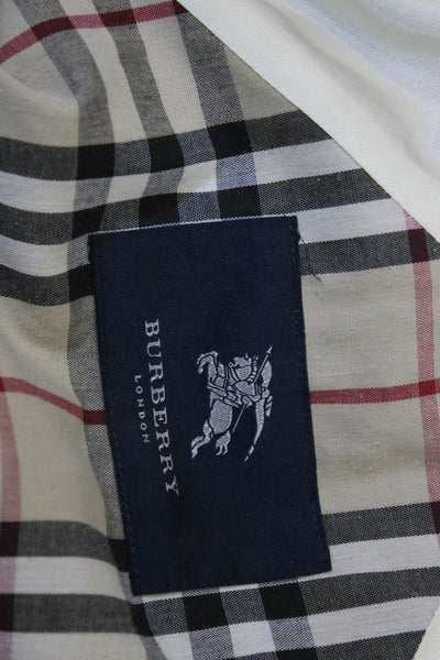 Burberry Mens Trench Coat Brown 100% Cotton Button Size L
