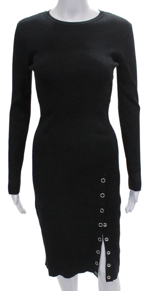Zara Women Sweater Dress Black Long Sleeve Round Neck Full-Length Size S