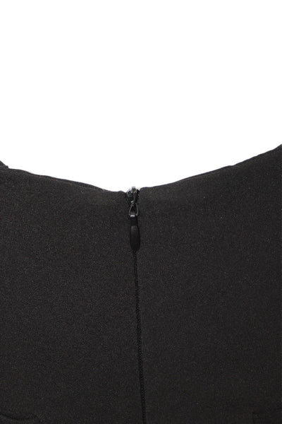 Zara Womens Black Sleeveless Square Neck Jumpsuit Zip Polyester Size XS
