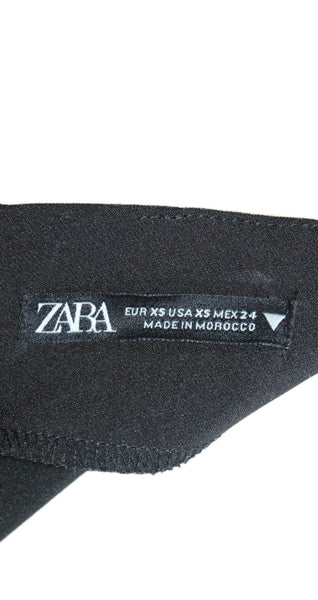 Zara Womens Black Sleeveless Square Neck Jumpsuit Zip Polyester Size XS