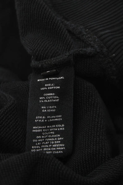 Helmut Lang Mens Pullover Hoodie Black Graphic 100% Cotton Drawstring Size L