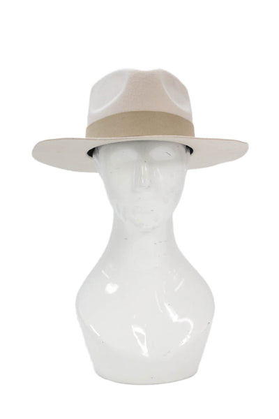 Teressa Foglia x Curateur Womens Felt Curateur Lynn Wide Brim Hat Beige