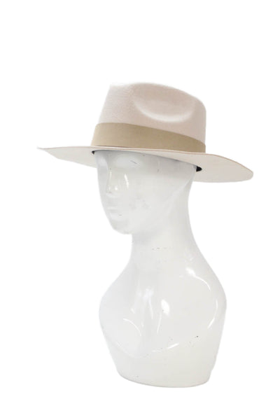 Teressa Foglia x Curateur Womens Felt Curateur Lynn Wide Brim Hat Beige