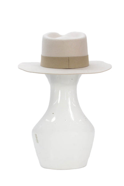 Teressa Foglia x Curateur Womens Felt Curateur Lynn Wide Brim Hat Beige