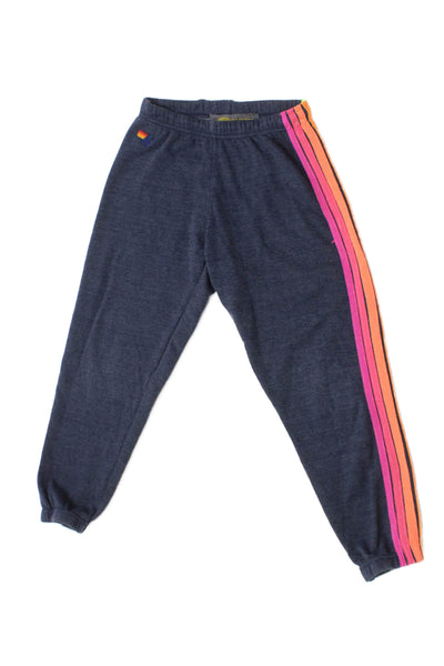 Aviator Nation Girls Cotton Striped Print Sweatpants Blue Size XS