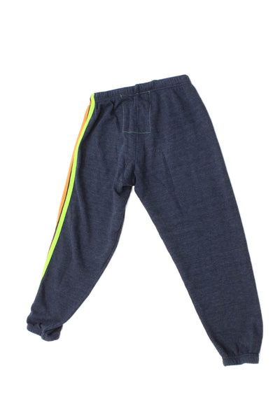 Aviator Nation Girls Cotton Striped Print Sweatpants Blue Size XS