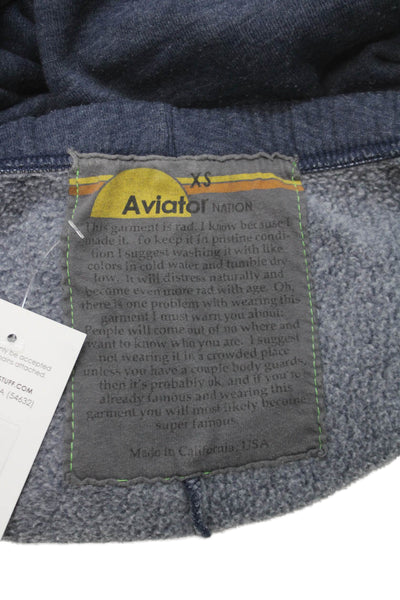 Aviator Nation Girls Cotton Striped Print Sweatpants Blue Size XS