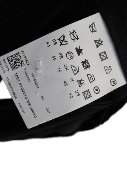 Boss Hugo Boss Women Dress Pants Black Virgin Wool Zip Size 12
