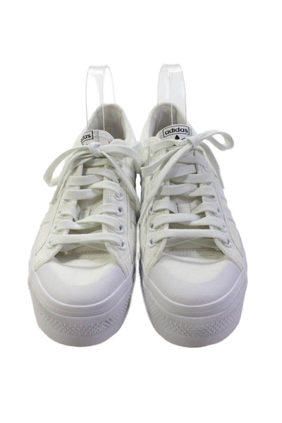 Adidas Womens Platform Lace Up Nizza Sneakers White Size 9.5
