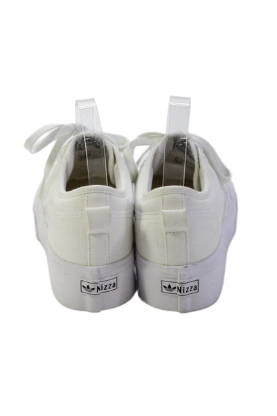 Adidas Womens Platform Lace Up Nizza Sneakers White Size 9.5