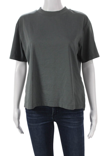Uniqlo Womens Basic Short Sleeve Crew Neck Green Cotton T Shirt Size M