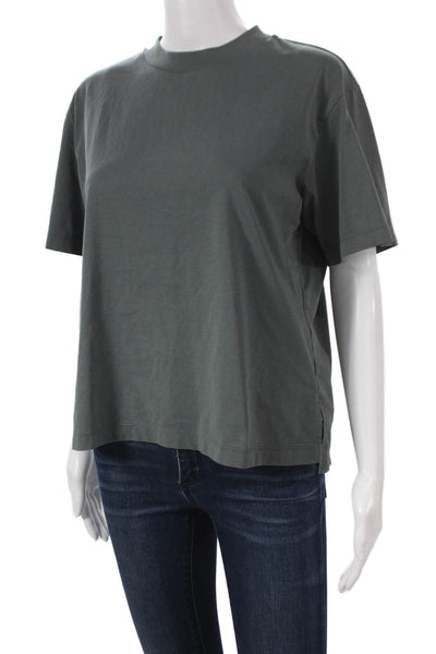 Uniqlo Womens Basic Short Sleeve Crew Neck Green Cotton T Shirt Size M