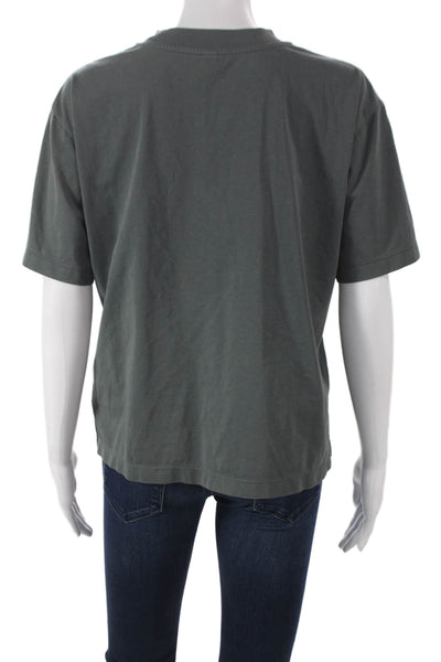 Uniqlo Womens Basic Short Sleeve Crew Neck Green Cotton T Shirt Size M