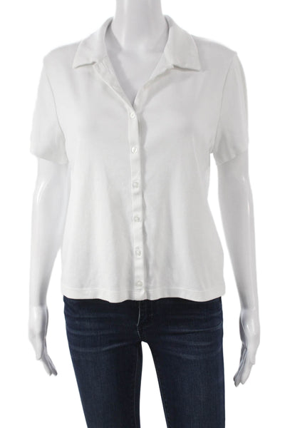 Uniqlo Womens Collared Short Sleeve Cotton Polo White Size XL