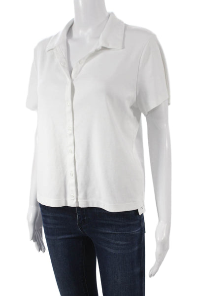 Uniqlo Womens Collared Short Sleeve Cotton Polo White Size XL