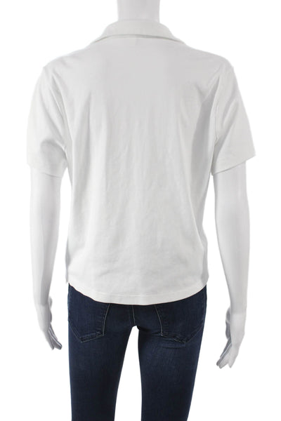 Uniqlo Womens Collared Short Sleeve Cotton Polo White Size XL