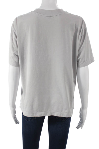 Uniqlo Women Basic T-Shirt Gray Cotton Crew Neck Short Sleeve Summer Size M