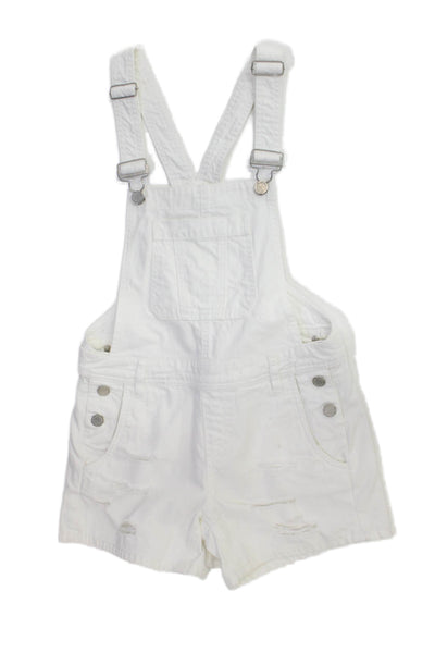 BLANKNYC Womens White Overall Jumpsuit Square Neck Buckle Sleeveless Size 24