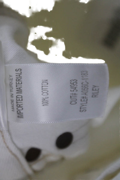 Agolde Womens Mom Jeans White Mid Rise Button Fly 25 Inseam Size 23
