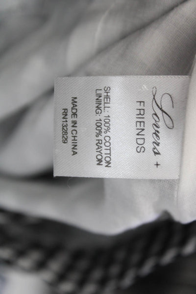Lovers + Friends Women Wrap Skirt Black Check Cotton Tie Short Size 2XS