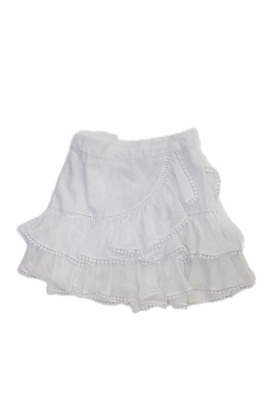 Charo Ruiz Women Wrap Skirt White Cotton Short Pull On Size XS