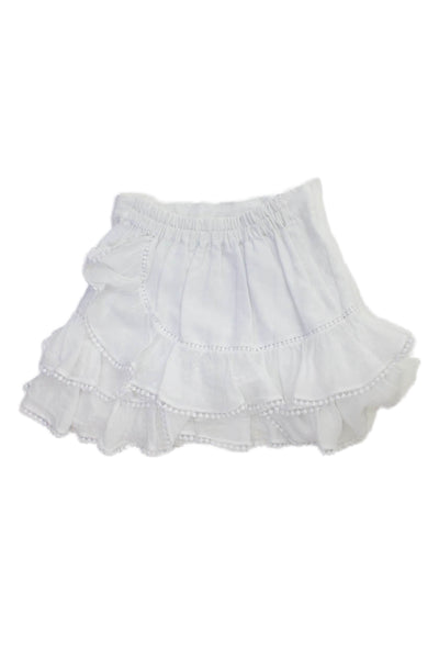 Charo Ruiz Women Wrap Skirt White Cotton Short Pull On Size XS