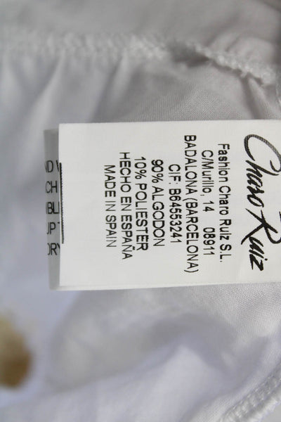 Charo Ruiz Women Wrap Skirt White Cotton Short Pull On Size XS