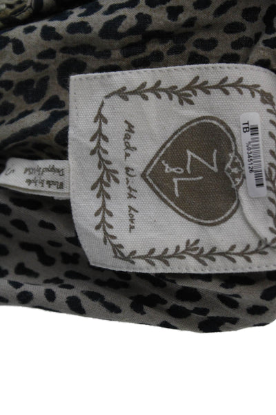 Z & L Women Wrap Midi Skirt Beige Animal Print Viscose Drawstring Size S