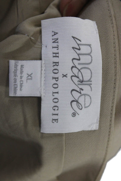 Mare Mare x Anthropologie Womens Cropped Beige V-Neck Polyester Vest Size XL