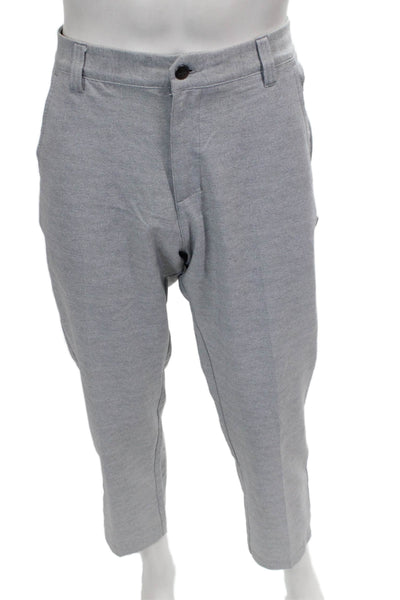 Adidas Men Gray Ankle Pants Polyester Solid Size 34