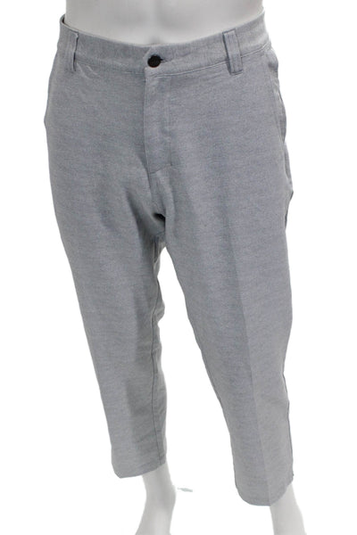 Adidas Men Gray Ankle Pants Polyester Solid Size 34
