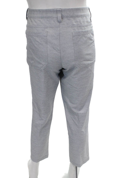 Adidas Men Gray Ankle Pants Polyester Solid Size 34