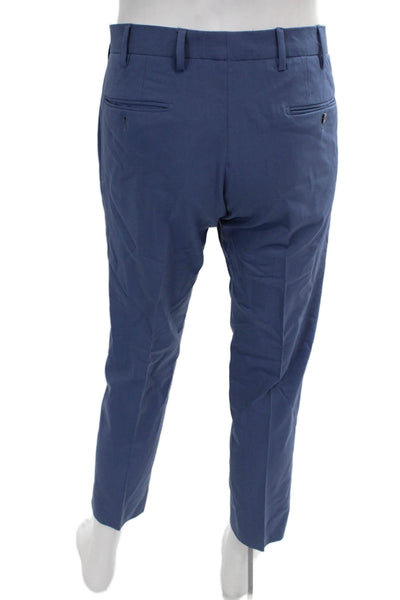 Ziani Mens Dress Pants Blue Wool Button Inseam 28 Size 56