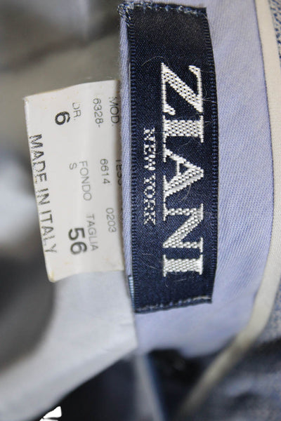 Ziani Mens Dress Pants Blue Wool Button Inseam 28 Size 56