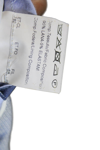 Ziani Mens Dress Pants Blue Wool Button Inseam 28 Size 56