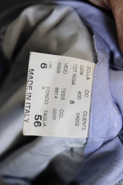 Ziani Mens Dress Pants Blue Wool Button Inseam 28 Size 56