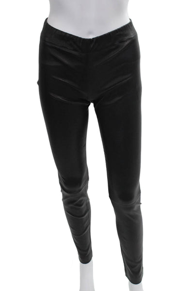 The Row Womens Lambskin Black Leggings Size S