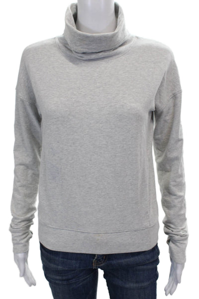 Lululemon Women Gray Pullover Sweatshirt Cowl Neck Cotton Long Sleeve Size 2