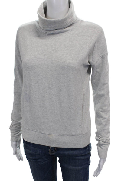 Lululemon Women Gray Pullover Sweatshirt Cowl Neck Cotton Long Sleeve Size 2