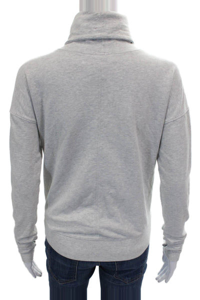 Lululemon Women Gray Pullover Sweatshirt Cowl Neck Cotton Long Sleeve Size 2