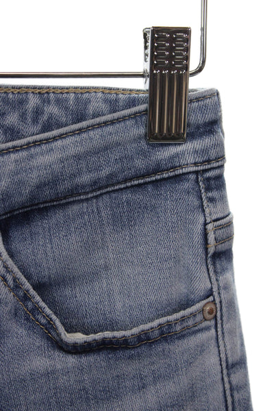AG Womens Skinny Jeans Blue Cotton Mid Rise Button Inseam 25 Size 24