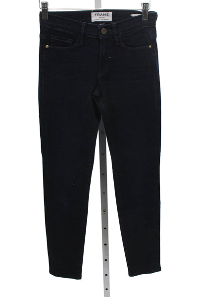Frame Women Skinny Blue Jeans Mid Rise Cotton Button Inseam 26 Size 24
