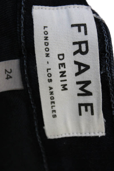 Frame Women Skinny Blue Jeans Mid Rise Cotton Button Inseam 26 Size 24