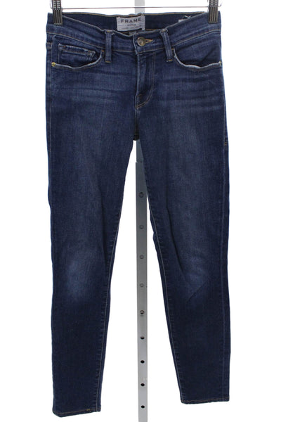 Frame Womens Skinny Jeans Blue Mid Rise Cotton Size 24