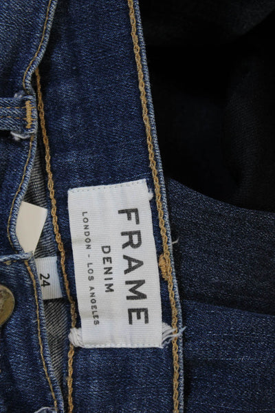 Frame Womens Skinny Jeans Blue Mid Rise Cotton Size 24